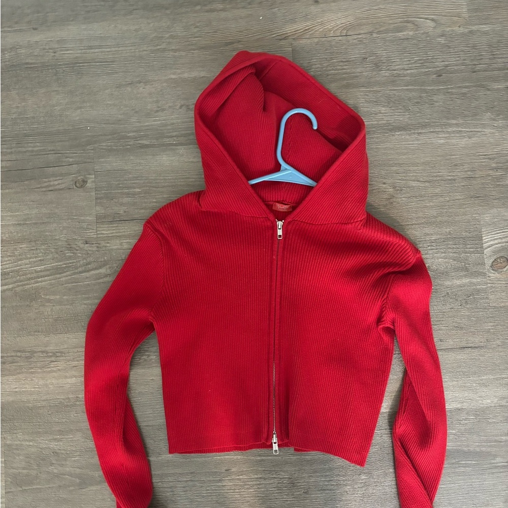 Brandy Melville red hooded sweater